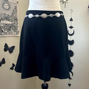 Vince Camuto Black High Rise Flare Mini Skirt